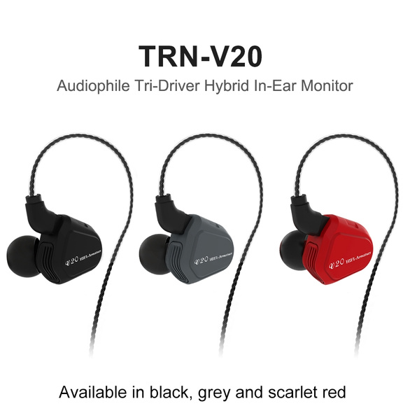 TRN V20 HiFi Earphone 2DD+BA Triple 