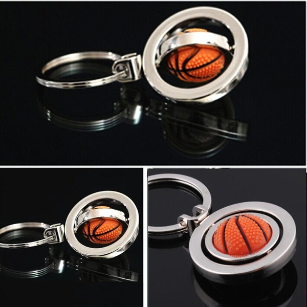 3D Sports Rotating Basketball Football Soccer Keychain Keyring Ring Key ...