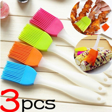 3 Pcs Silicone Baking Bakeware Bread Cook Pastry Oil Cream BBQ Utensil Basting Brush Kitchen Cooking Tools (Color:Random Color)