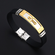 Charm Bracelet, rubberbracelet, Stainless Steel, Jewelry
