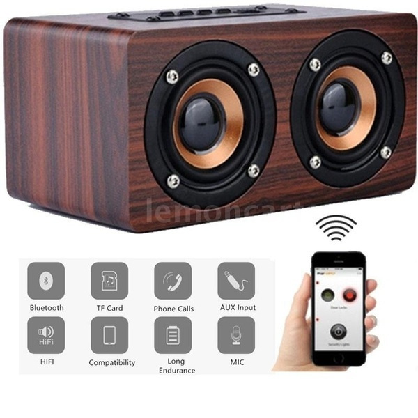 wood grain bluetooth speaker