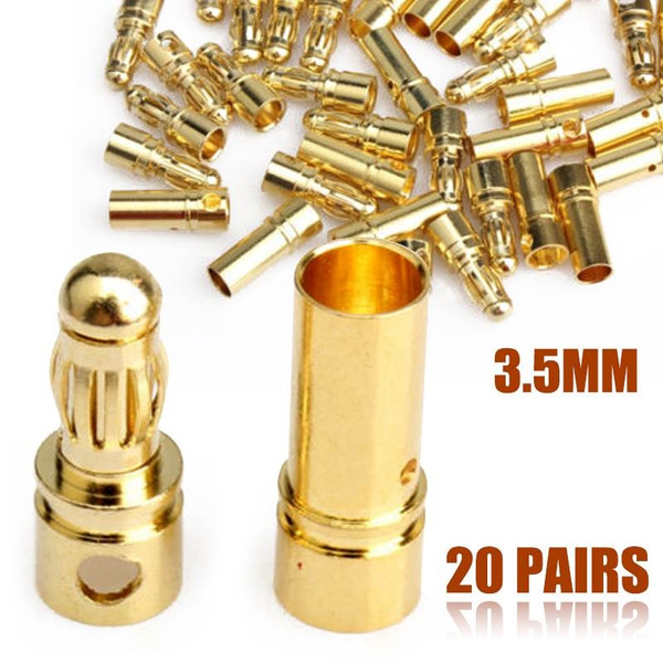 20 Pairs 4.0mm RC Battery Electronic Gold-plated Bullet Banana Plug Connectors