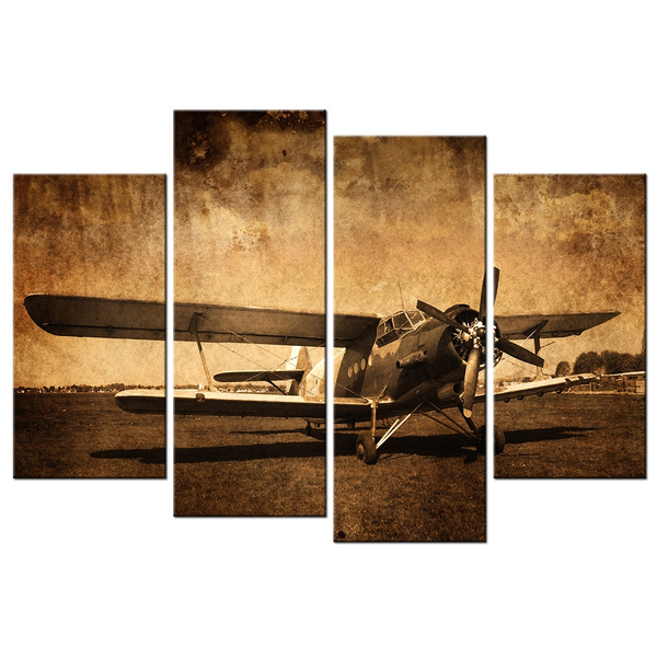 No Framed Canvas Prints Vintage Aircraft Art Old Plane Picture Wall Decor Paintings Retro Military Aviation Airplane Fighter Poster Wish