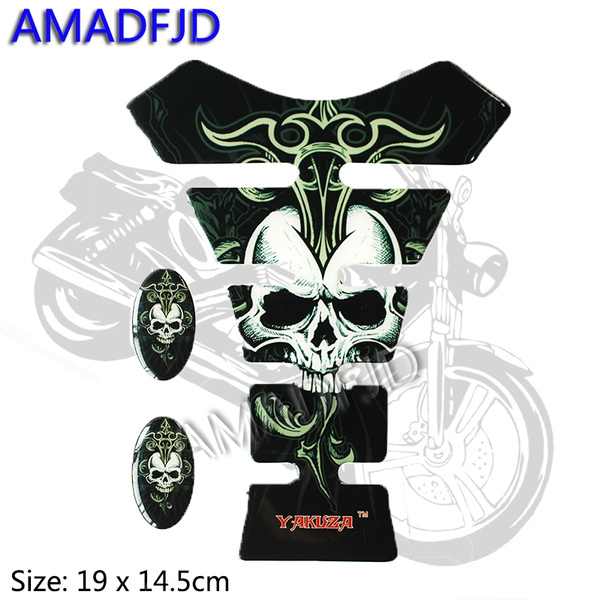 3D Motorcycle Death Skull Style Oil Fuel Tank Pad Protector Skull Racing  Car Motorcycle Sticker for Yamaha Honda Suzuki Kawasaki BMW Ninja