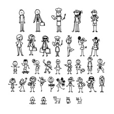 Family, figure, interesting, Stickers