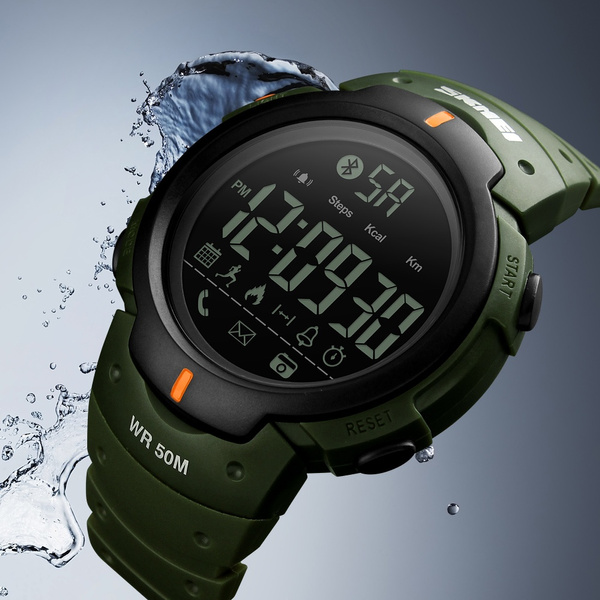 Bluetooth calorías podómetro inteligente reloj skmei 1301 hombres LED de  agua prueba de choque Relojes de pared multifunción electrónica Relojes  digitales | Wish