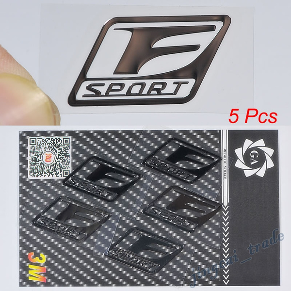 2 pcs K Pair Polished Chrome F Logo Car Emblem Sticker Decal OEM for Lexus 