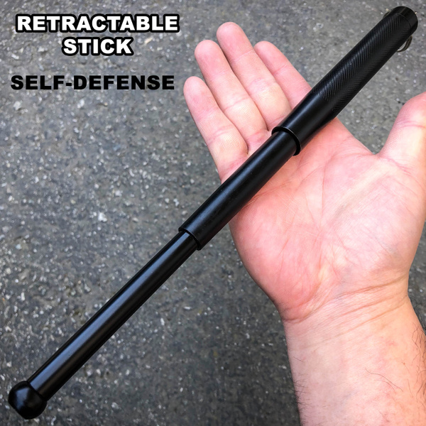 12 Mini Tactical Retractable Stick Self Defense Baton Police Style w/  Keychain