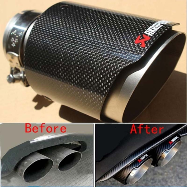 AKRAPOVIC Exhaust Pipe 114mm Cover Car Universal Muffler Tip Carbon Case Auto