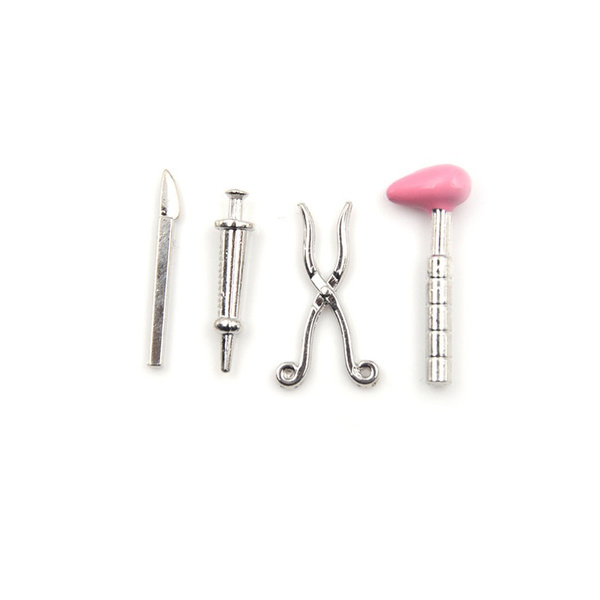 5pcs/set Mini Medical Device Tool Dollhouse Miniature Auscultation Stethoscop DD 