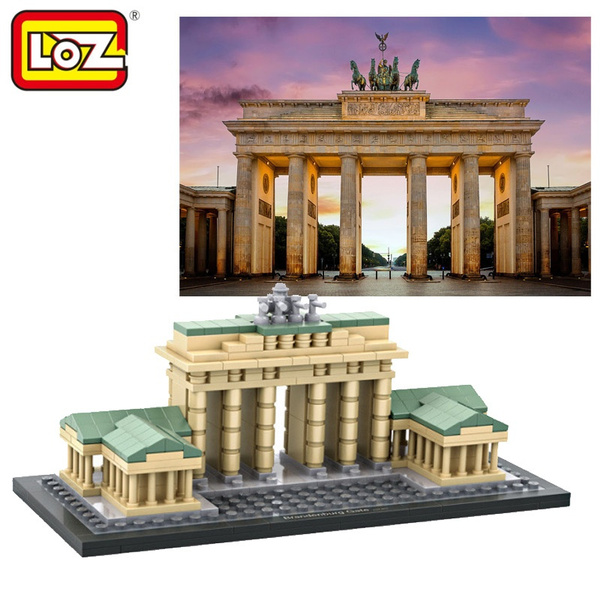 560 Pieces Micro Brickland Brandenburg Gate Landmark Located In Germany Micro Block 3-D Model Small Size Building Brick Set 