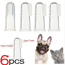 6PCS Super Soft Pet Finger Toothbrush Teddy Dog Brush Addition Bad Breath Tartar Teeth Care Dog Cat Cleaning Supplies