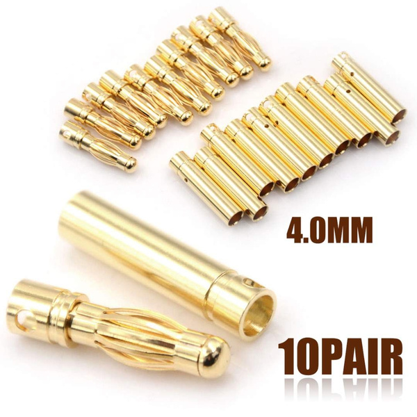 10pair 4mm Male Female Gold Plated Banana Plug Socket Connector For RC Battery 