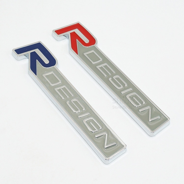 3D Metall Zinklegierung R DESIGN RDESIGN Buchstabe Embleme Abzeichen  Autoaufkleber Auto Styling Aufkleber für Volvo V40 V60 C30 S60 S80 S90 XC60