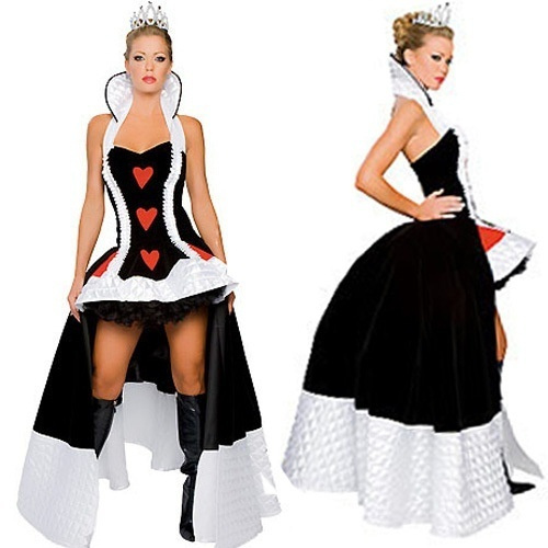 Women Costume Halloween Costumes Poker Red Queen Of Hearts Costume Dress Carnival Party Queen Fancy Costume Wish