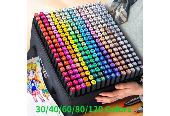 60/80/120 Color Set Markers Comic Sketch Markers Alcohol Felt