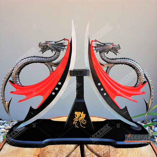 Dual Red Dragon Blades