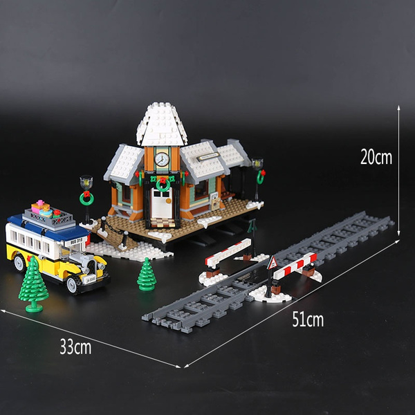 Lepin 36011 Creator series The Winter Village Station Model Building Blocks Compatible legoly 10259 classic architecture Toy