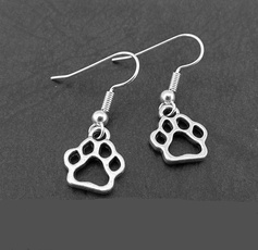 Sterling, Fashion Accessory, silveranimalpawearring, noveltyearring