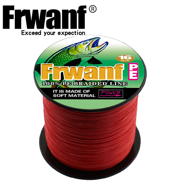 Frwanf PE Braided Fishing Line-16 Strands Hollow Core Fishing Wire 100M  Cord,All Colors,20LB-500LB