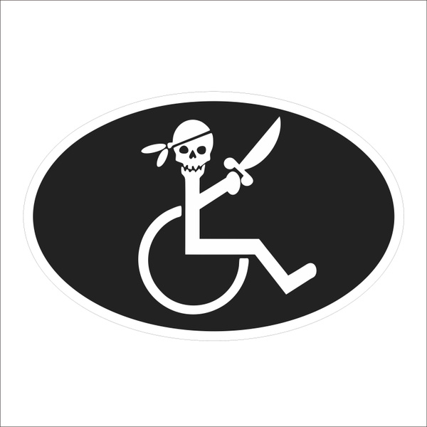 Details about   Handicap Pirate Symbol Vinyl Decal Sticker Car Window Bumper Wall Laptop 7" 