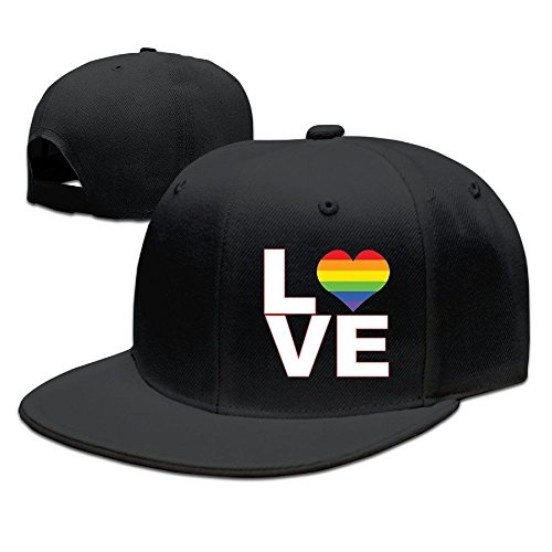 Mens Snapback Hats Baseball Caps Gay Love Rainbow Heart Gay&Lesbian Pride  Fitted Hats,Unisex