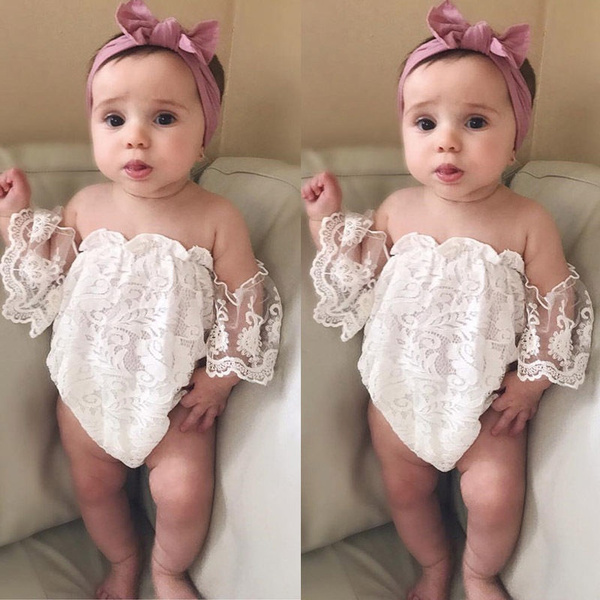 Infant off the shoulder romper Clearance