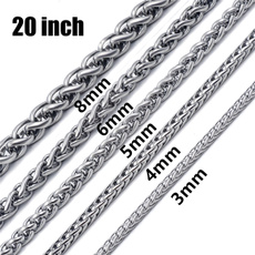 Steel, pendentnecklace, wheatchain, Men  Necklace