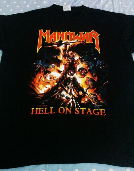 Vintage Manowar Hell On Stage T Shirt 