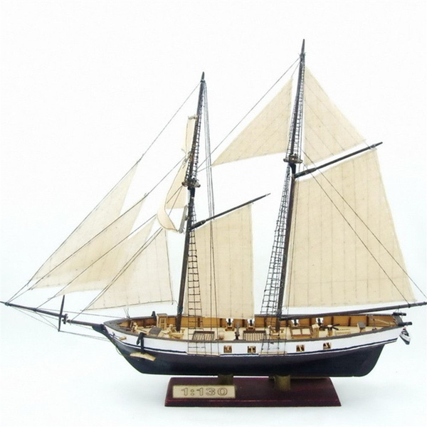 Joyshopping DIY Ship Assembly Model Kits Wooden Sailing Boat Scale Model Decoration Toys Gifts for Kids Adults