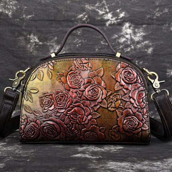 Embossed leather handbags sale