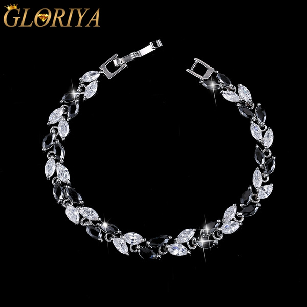 2023 High Quality Crystal Rainbow geometry Bracelet Bangle For Women Paved  Clear AAA Cz Luxury Gold Plated Party Jewelry Gift