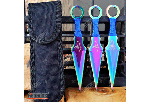 3PC 6.5 ASSORTED Dragon & Scorpion Design NINJA KUNAI THROWING KNIVES –  KCCEDGE