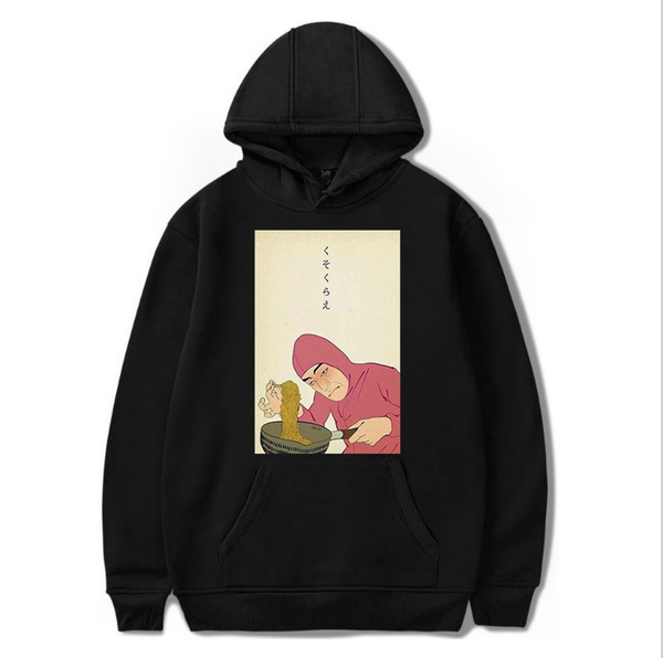 New Ramen Art Wood Strange Man Japan Aesthetic Vaporwave Otaku Men S Long Sleeve Sweatshirt Hoodie Wish