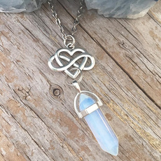 Heart, crystal pendant, quartz, Infinity
