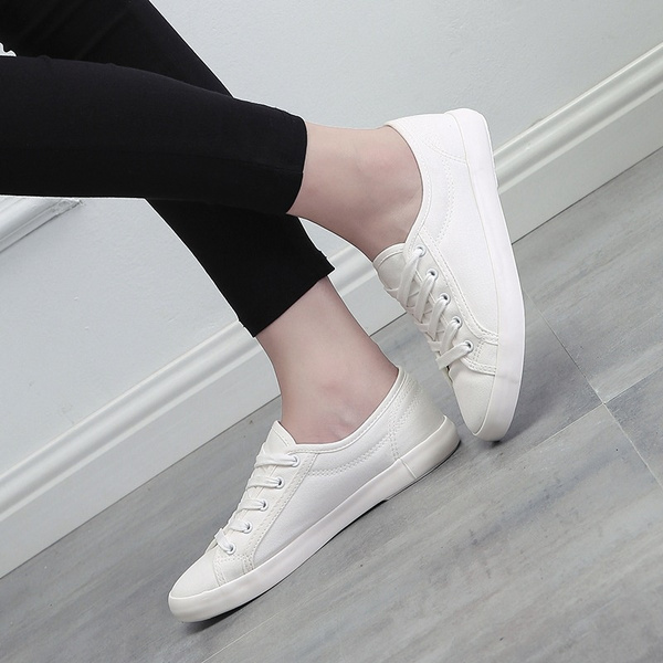 Womens white 2024 flat trainers