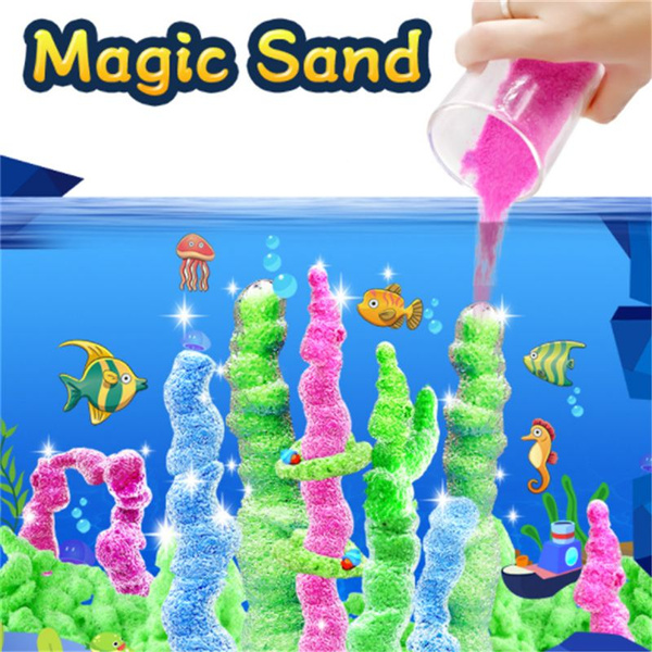 MAGIC SAND RED 225 GRAMS TUB MOULD UNDER WATER REPELS WATER NOVELTY TOY KIDS 