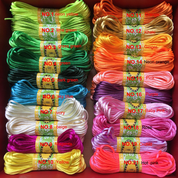 Necklace Bracelet Beading Cord tassel beading cord Satin Cord SOLD by ROLL Faux Silk Cord,Rattail Silk Cord Nylon Kumihimo Cord Macrame