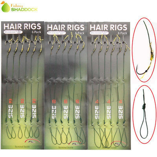 36pcs Carp Fishing Hair Rigs Coated 8245 & 8340 Hooks Rigs 12lb-24lb Size 2  4 6