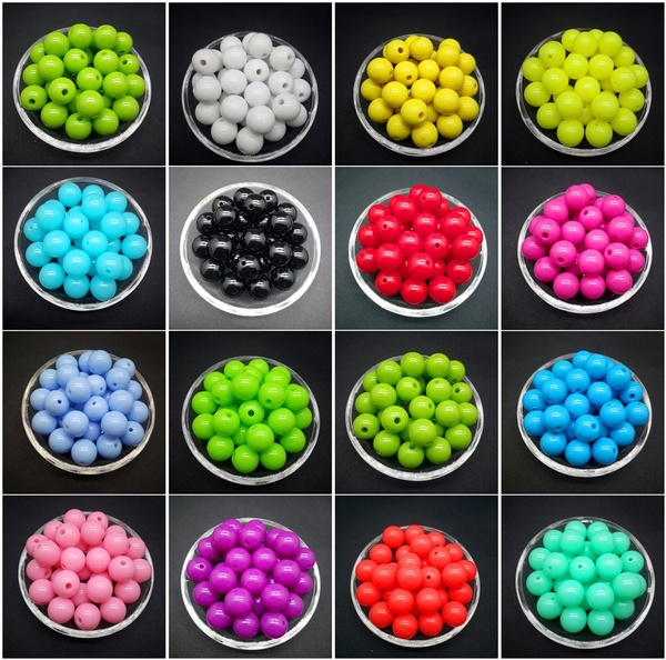 Wholesale 6 /8 /10 /12 mm Acrylic Round Pearl Spacer Loose Beads Jewelry Making 
