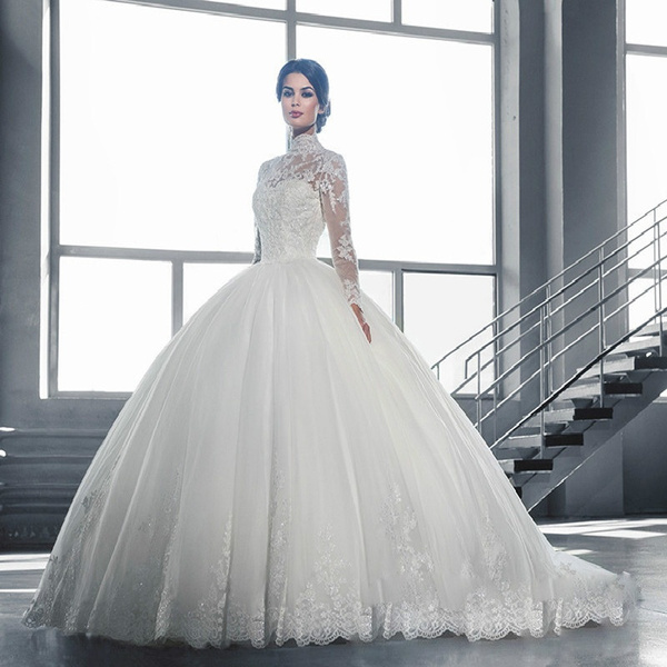 high neck wedding dress 2018