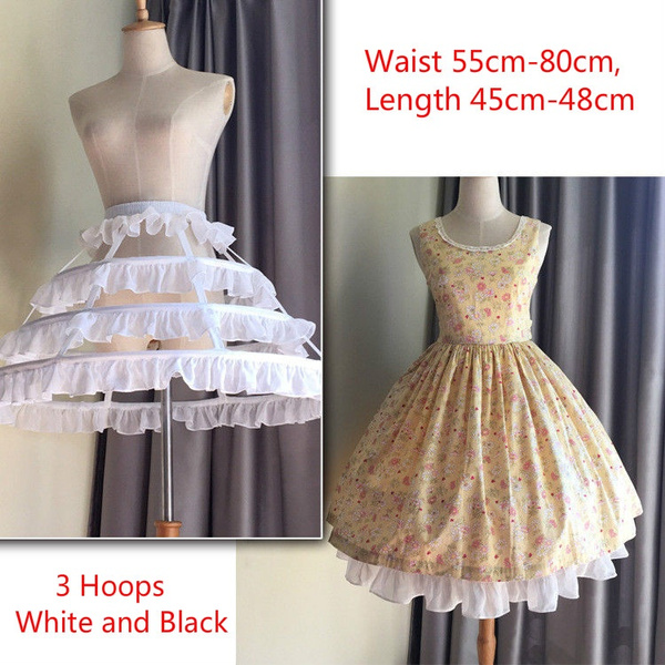 Full Circle Steel Boned Short Crinoline Birdcage Petticoat Sweet 3 Hoop Skirt 