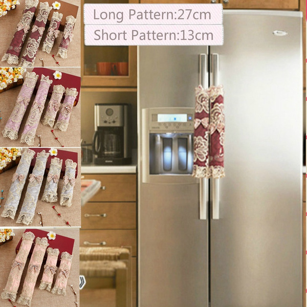 Details about   1 Pair Refrigerator Door Handle Covers Embroidered Lace Wrap Fridge Handle Cover 