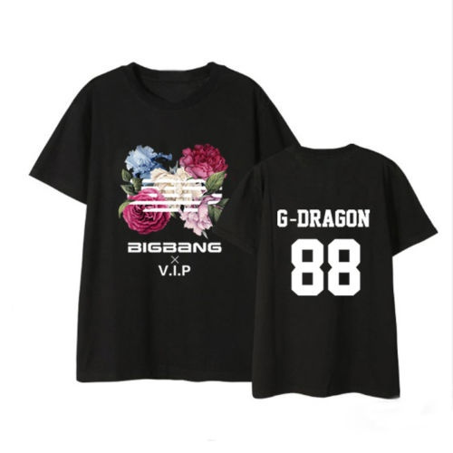 Kpop Bigbang T Shirt Flower Road Ablum Tshirt G Dragon Name Letter Tee Casual Wish