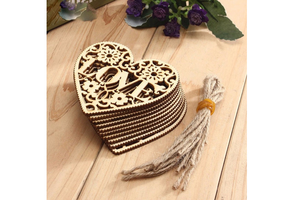 10pcs Laser Cut Wood Dreamcatcher Embellishment Wooden Shape Wedding Decor Craft 