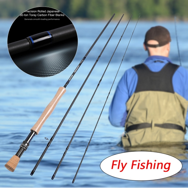 Goture Bluewater Fly Fishing Rod 9ft 2.7M 30T Carbon Fiber Cork Handle 5wt/6wt/7wt/8wt  M/MF Action Fly Rod
