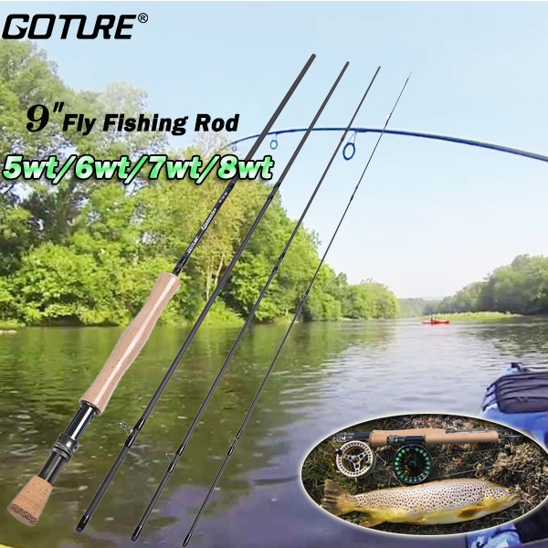 Goture High Quality Fly Fishing Rod 9ft 2 7m 30t Carbon Fiber Cork Handle 5wt 6wt 7wt 8wt M Mf Action Fly Rod Wish