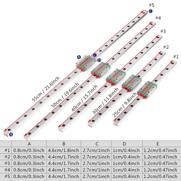 Miniature Linear Slide Rail Guide Sliding Block For Diy Cnc Printer Wish