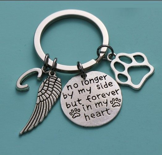 Keychains No Longer by My Side,But Forever in My Heart Pet Dog Memorial Jewelry 
