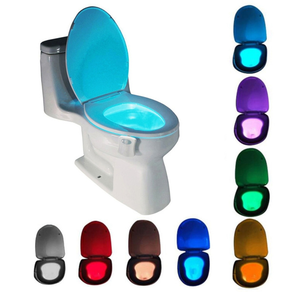 Smart Bathroom Toilet LED Nightlight PIR Body Motion Sensor Seat